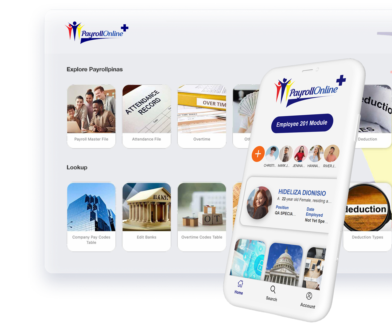 HROnline+ App Interface